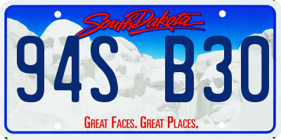 SD license plate 94SB30