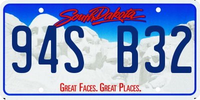 SD license plate 94SB32