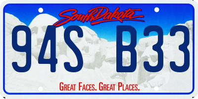 SD license plate 94SB33
