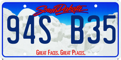 SD license plate 94SB35