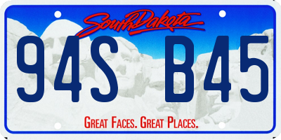 SD license plate 94SB45