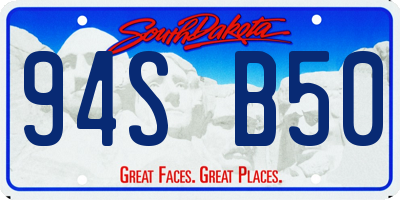 SD license plate 94SB50