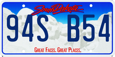 SD license plate 94SB54
