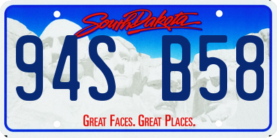 SD license plate 94SB58