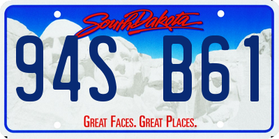 SD license plate 94SB61