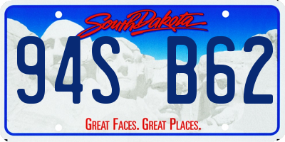 SD license plate 94SB62