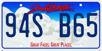 SD license plate 94SB65