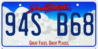 SD license plate 94SB68