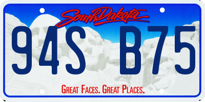 SD license plate 94SB75