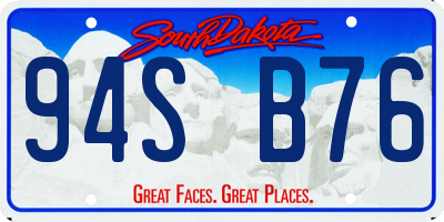SD license plate 94SB76