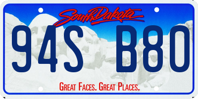 SD license plate 94SB80