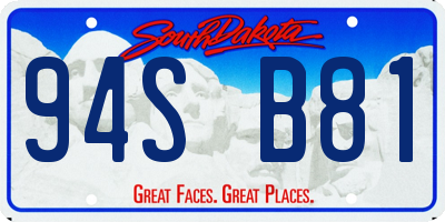 SD license plate 94SB81