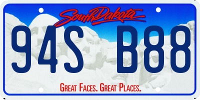 SD license plate 94SB88