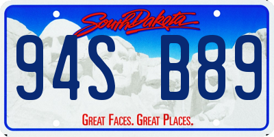 SD license plate 94SB89