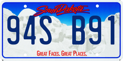 SD license plate 94SB91