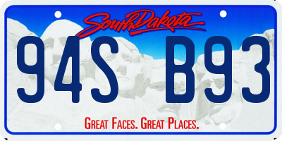 SD license plate 94SB93