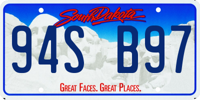 SD license plate 94SB97