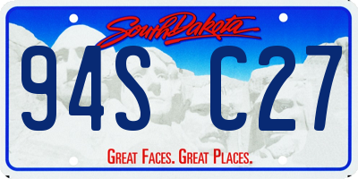 SD license plate 94SC27