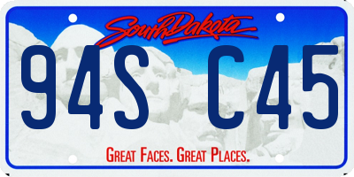 SD license plate 94SC45
