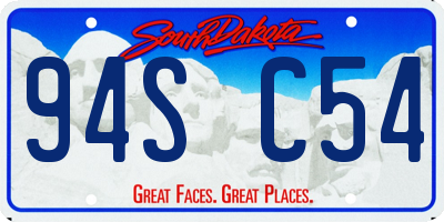SD license plate 94SC54
