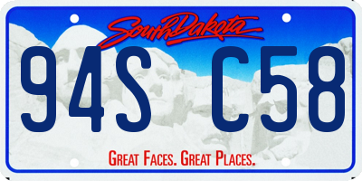 SD license plate 94SC58