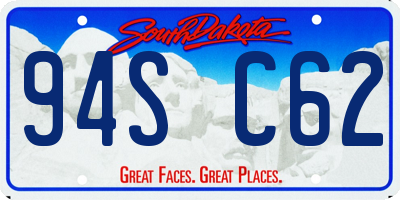 SD license plate 94SC62