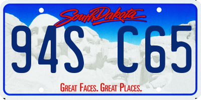 SD license plate 94SC65