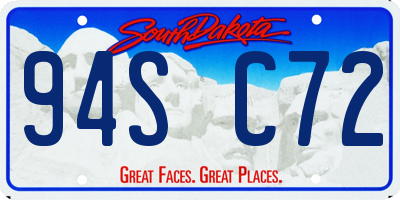 SD license plate 94SC72