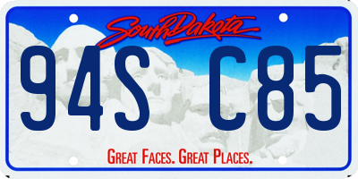 SD license plate 94SC85