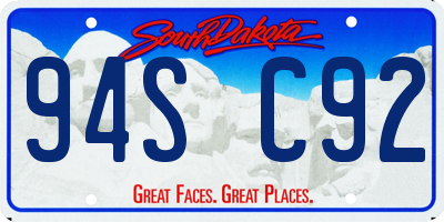 SD license plate 94SC92