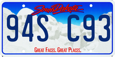 SD license plate 94SC93