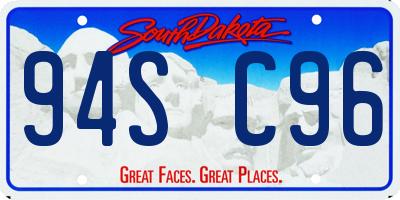 SD license plate 94SC96