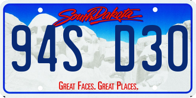 SD license plate 94SD30