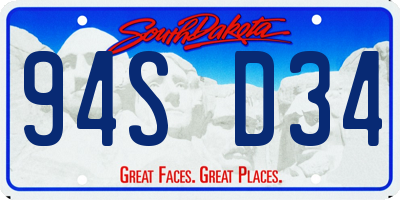 SD license plate 94SD34