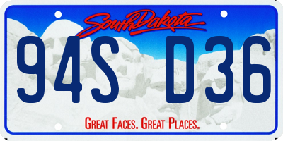 SD license plate 94SD36
