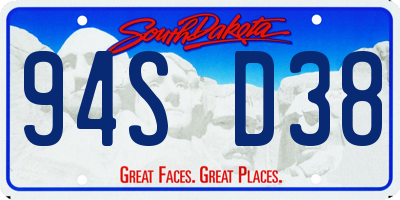 SD license plate 94SD38