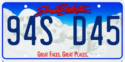 SD license plate 94SD45