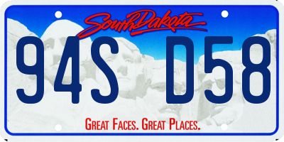 SD license plate 94SD58