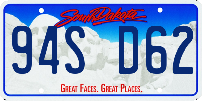 SD license plate 94SD62