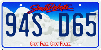 SD license plate 94SD65