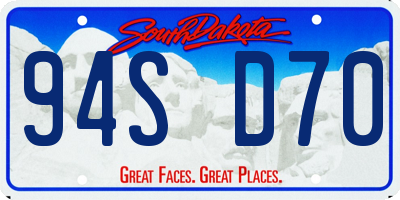SD license plate 94SD70