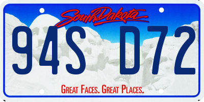 SD license plate 94SD72