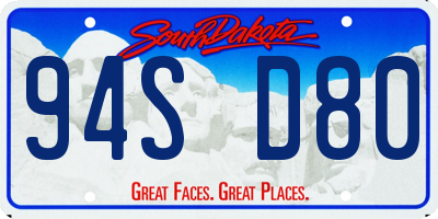 SD license plate 94SD80