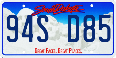 SD license plate 94SD85