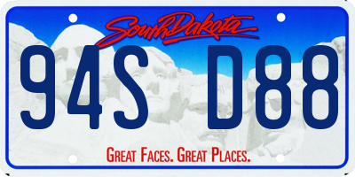 SD license plate 94SD88