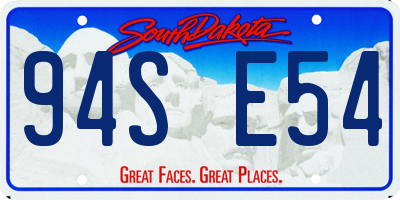SD license plate 94SE54