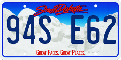 SD license plate 94SE62