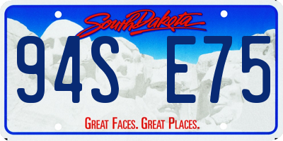 SD license plate 94SE75