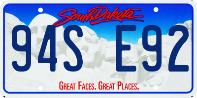SD license plate 94SE92