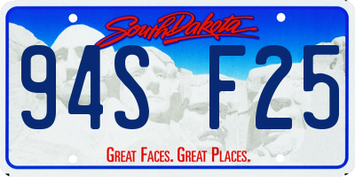 SD license plate 94SF25